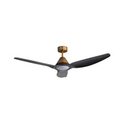 Millennium Lighting Karrston 60in 3-Blade Ceiling Fan | Transitional Brass and Matte Black ABS | Bedroom & Living Room | Model 1121LED-BR-MBK
