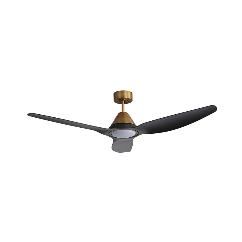 Millennium Lighting Karrston 60in 3-Blade Ceiling Fan | Transitional Brass and Matte Black ABS | Bedroom & Living Room | Model 1121LED-BR-MBK