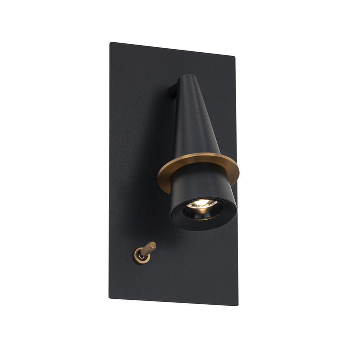 Modern Forms Wizard 10" LED Reading Light, Black Brass/Clear - BL-22510-BK-AB
