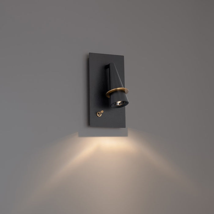 Modern Forms Wizard 10" LED Reading Light, Black Brass/Clear