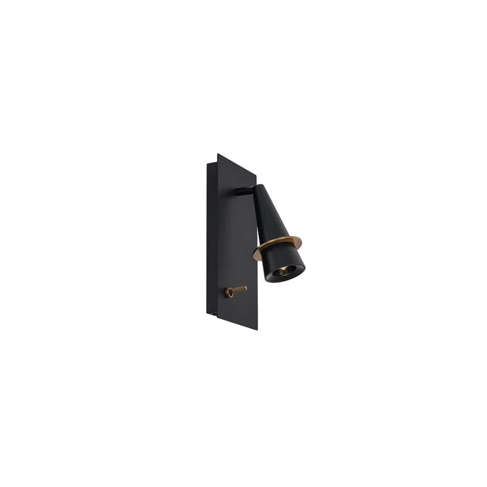 Modern Forms Wizard 10" LED Reading Light, Black Brass/Clear