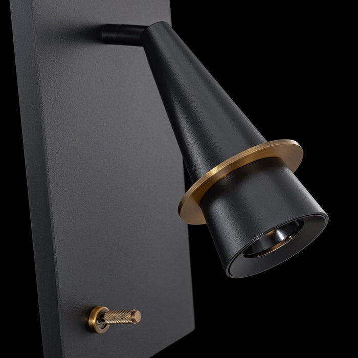 Modern Forms Wizard 10" LED Reading Light, Black Brass/Clear
