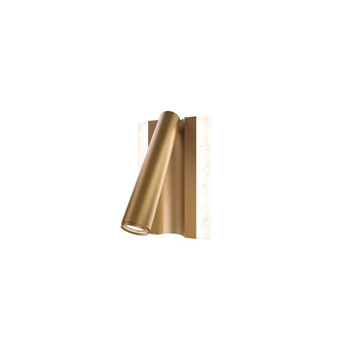 Modern Forms Ivery 1Lt 9" LED Reading Light, Brass/White/Alabaster