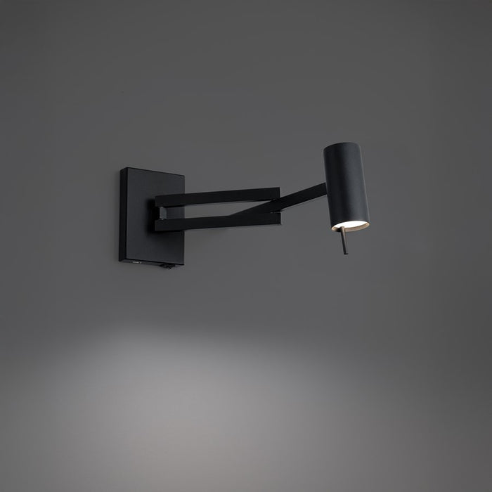 Modern Forms Gavel 1Lt 7" LED Swing Arm Light, Black/White