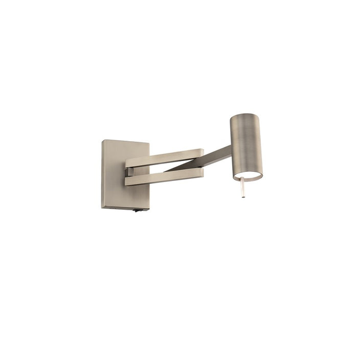 Modern Forms Gavel 7" LED Swing Arm Light, Brushed Nickel/White