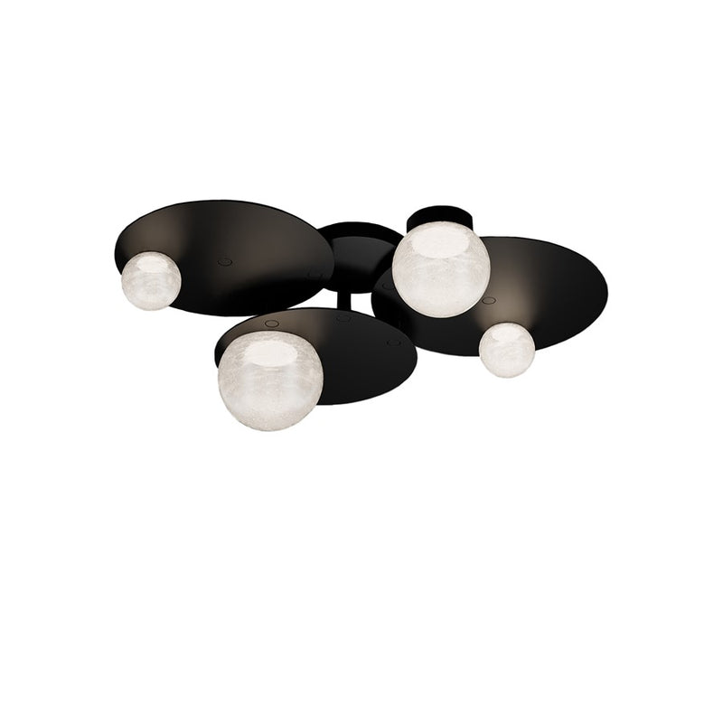 Modern Forms Out Of This World 4Lt 27" LED Flush, BK/Cloudy/Seedy - FM-10527-BK