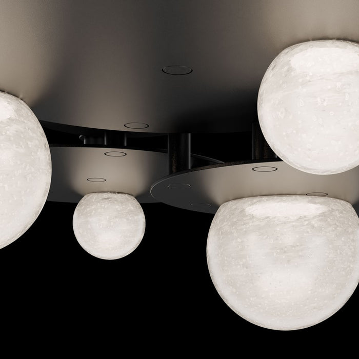 Modern Forms Out Of This World 4Lt 27" LED Flush, Black/Cloudy/Seedy