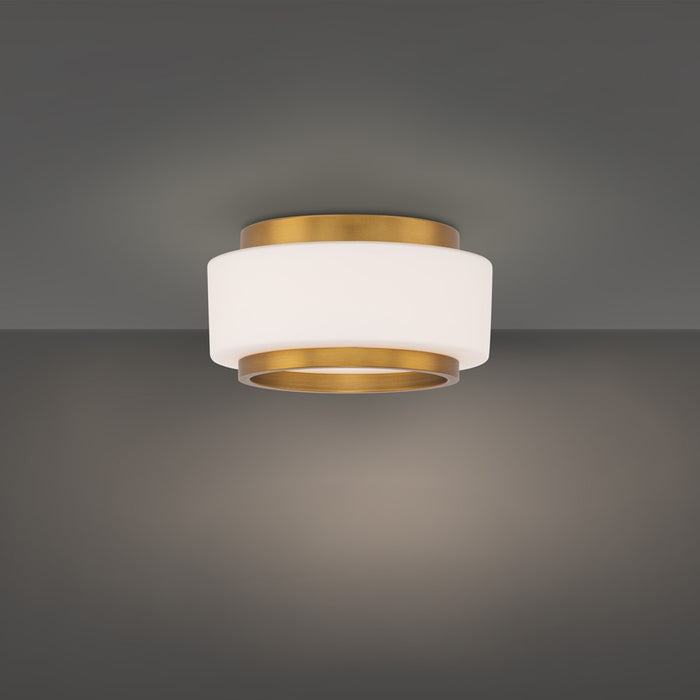 Modern Forms Preston 1Lt 8" LED Flush Mount/2700K, Brass/Opal
