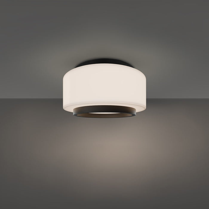 Modern Forms Preston 1Lt 8" LED Flush Mount/3500K, Black/Opal