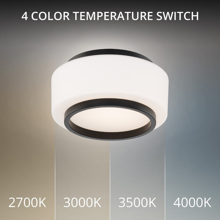 Modern Forms Preston 1Lt 8" LED Flush Mount/3500K, Black/Opal
