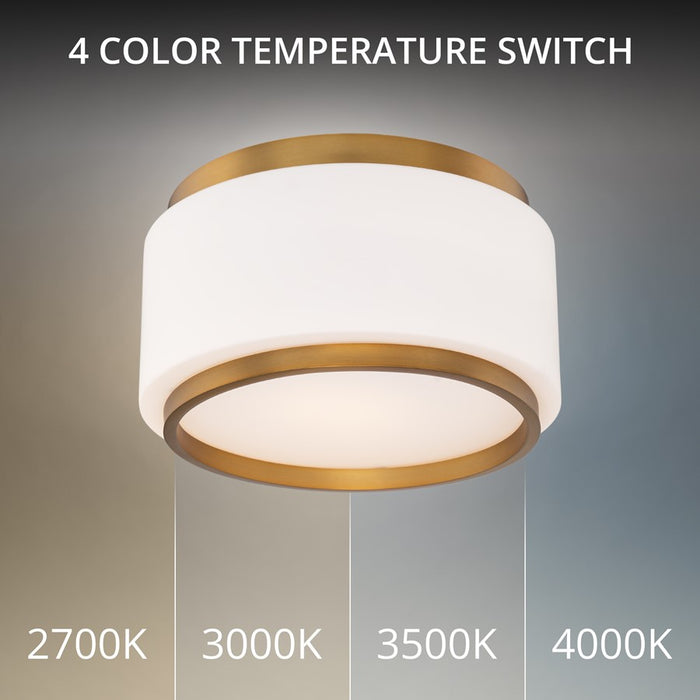Modern Forms Preston 1Lt 16" LED Flush Mount/3000K, Brass/Opal