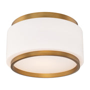 Modern Forms Preston 1Lt 16" LED Flush Mount, Aged Brass/Opal - FM-12516-40-AB