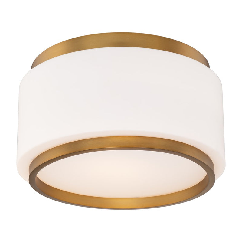 Modern Forms Preston 1Lt 16" LED Flush Mount, Aged Brass/Opal - FM-12516-40-AB