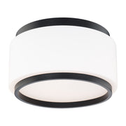 Modern Forms Preston 1Lt 16" LED Flush Mount, Black/Opal - FM-12516-40-BK