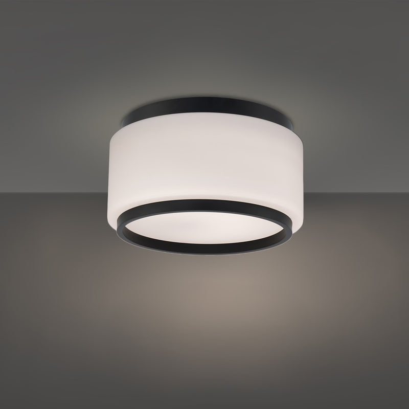 Modern Forms Preston 1Lt 16" LED Flush Mount, Black/Opal