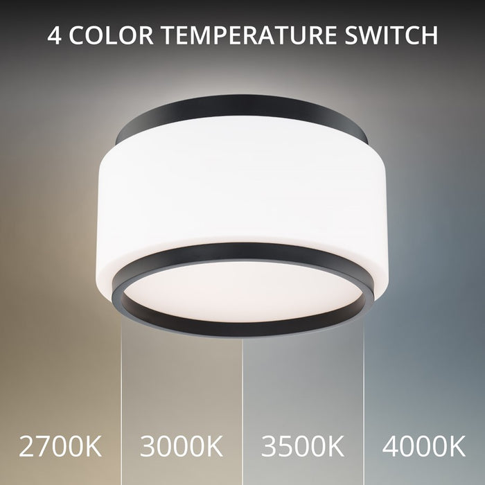 Modern Forms Preston 1Lt 16" LED Flush Mount, Black/Opal