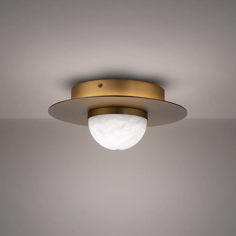 Modern Forms Landed 1 Light 12" LED Flush Mount/3000K, Aged Brass