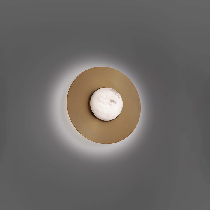 Modern Forms Landed 1 Light 12" LED Flush Mount/3000K, Aged Brass