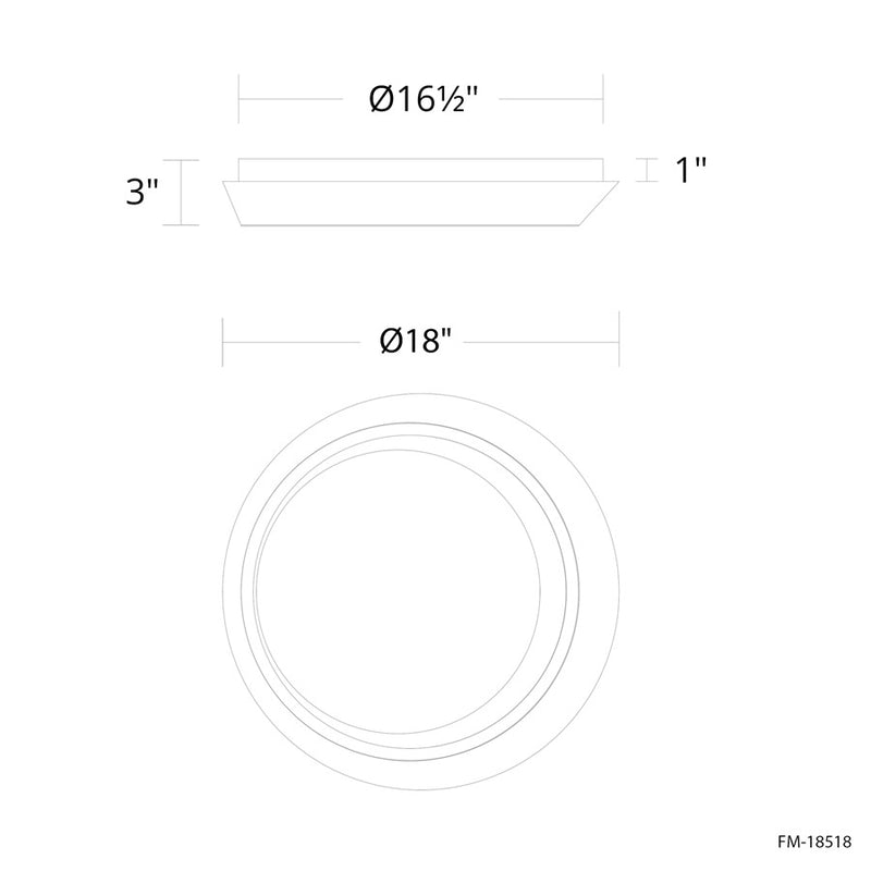 Modern Forms Tinzel 18" LED Flush/2700K, Black Gold/White