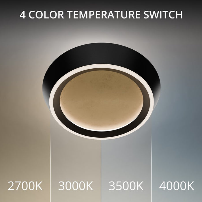 Modern Forms Tinzel 18" LED Flush/3500K, Black Gold/White