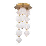 Modern Forms Pearla 12Lt 23" LED Semi-Flush, BR/WH/Unique Pattern - FM-2523-AB
