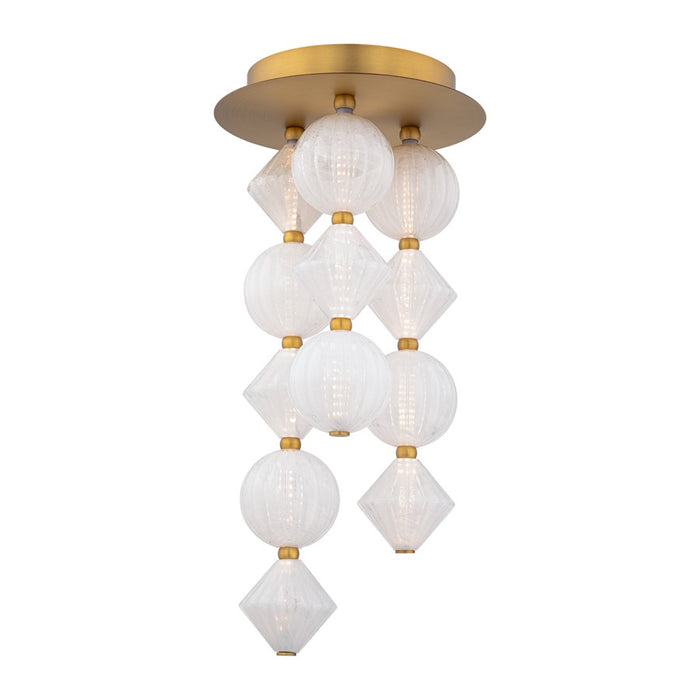 Modern Forms Pearla 12Lt 23" LED Semi-Flush, BR/WH/Unique Pattern - FM-2523-AB