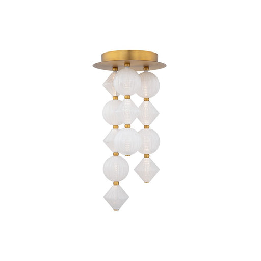 Modern Forms Pearla 12Lt 23" LED Semi-Flush, BR/White/Unique Pattern