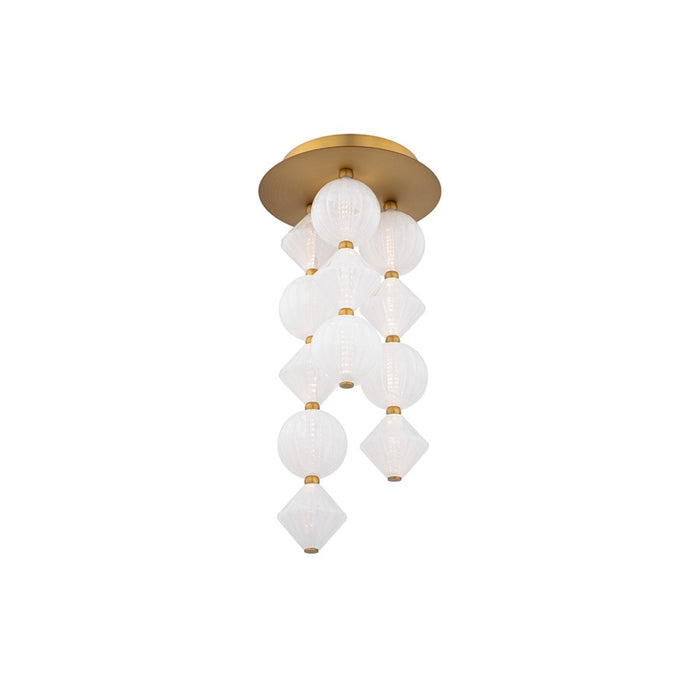 Modern Forms Pearla 12Lt 23" LED Semi-Flush, BR/White/Unique Pattern