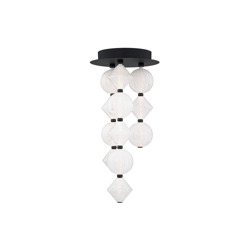 Modern Forms Pearla 12Lt 23" LED Semi-Flush, Black/White/Unique Pattern