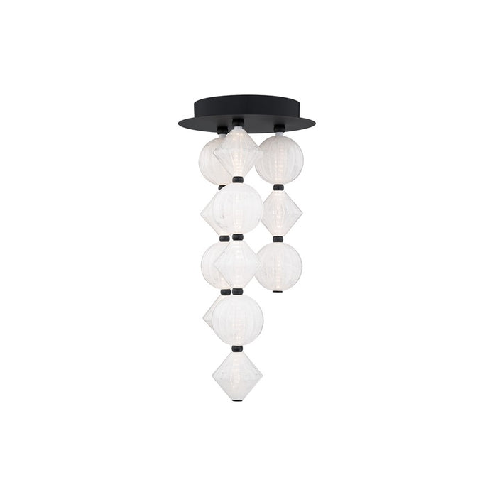Modern Forms Pearla 12Lt 23" LED Semi-Flush, Black/White/Unique Pattern