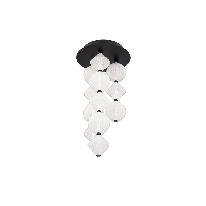 Modern Forms Pearla 12Lt 23" LED Semi-Flush, Black/White/Unique Pattern