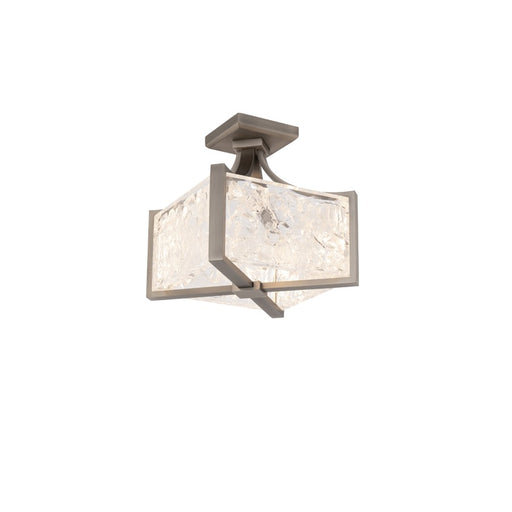 Modern Forms Emblem 1Lt 12" LED Semi-Flush Mount, Nickel/Clear - FM-32112-BN