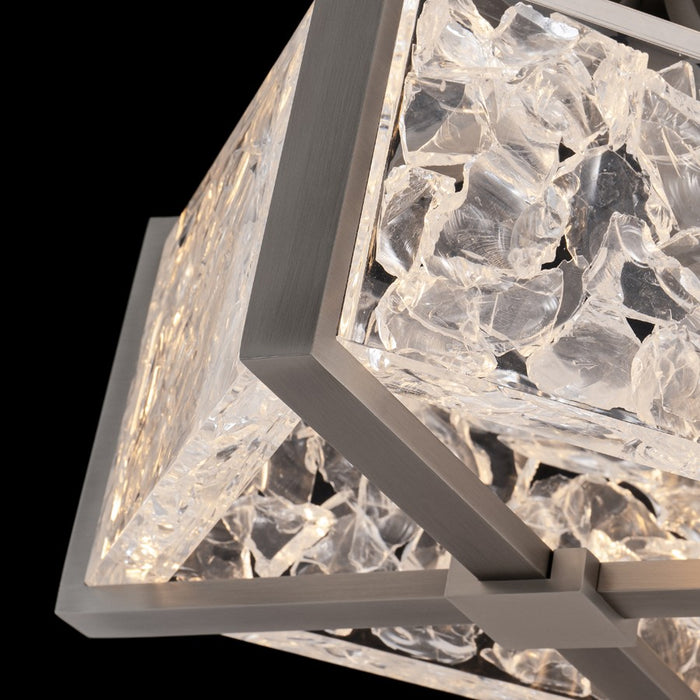 Modern Forms Emblem 1Lt 12" LED Semi-Flush Mount, Nickel/Clear