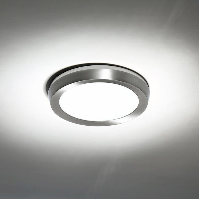 Modern Forms Argo 1Lt 7" LED Round Flush 3-CCT/3000K, Nickel