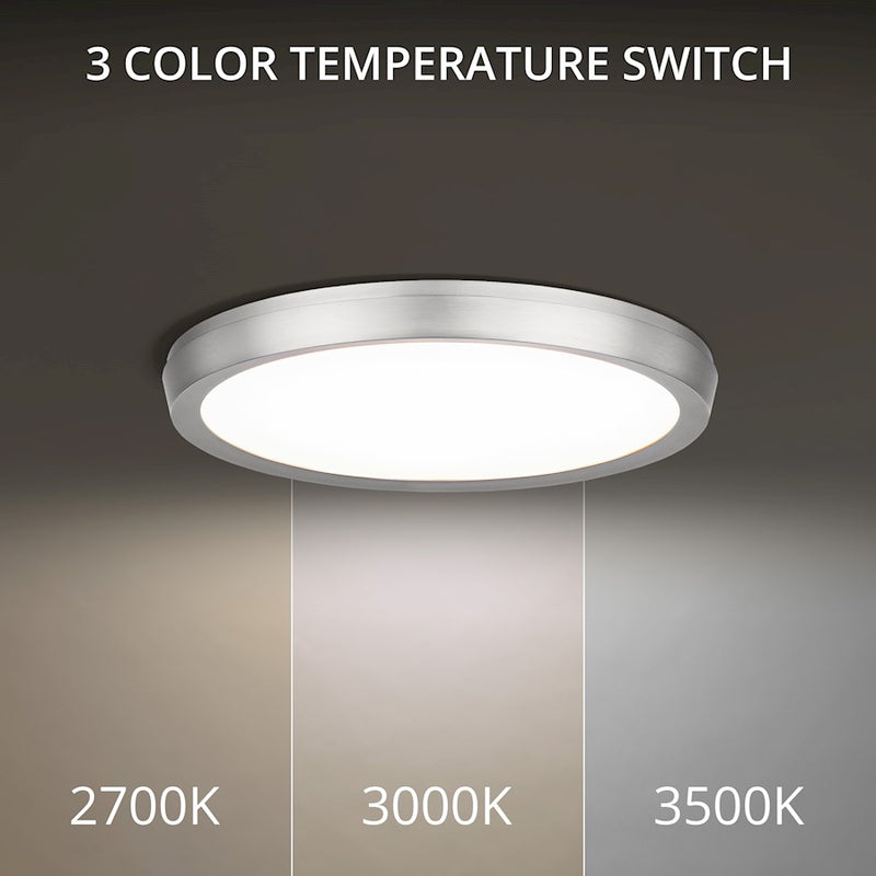 Modern Forms Argo 1Lt 11" LED Round Flush 3-CCT/2700K, Nickel