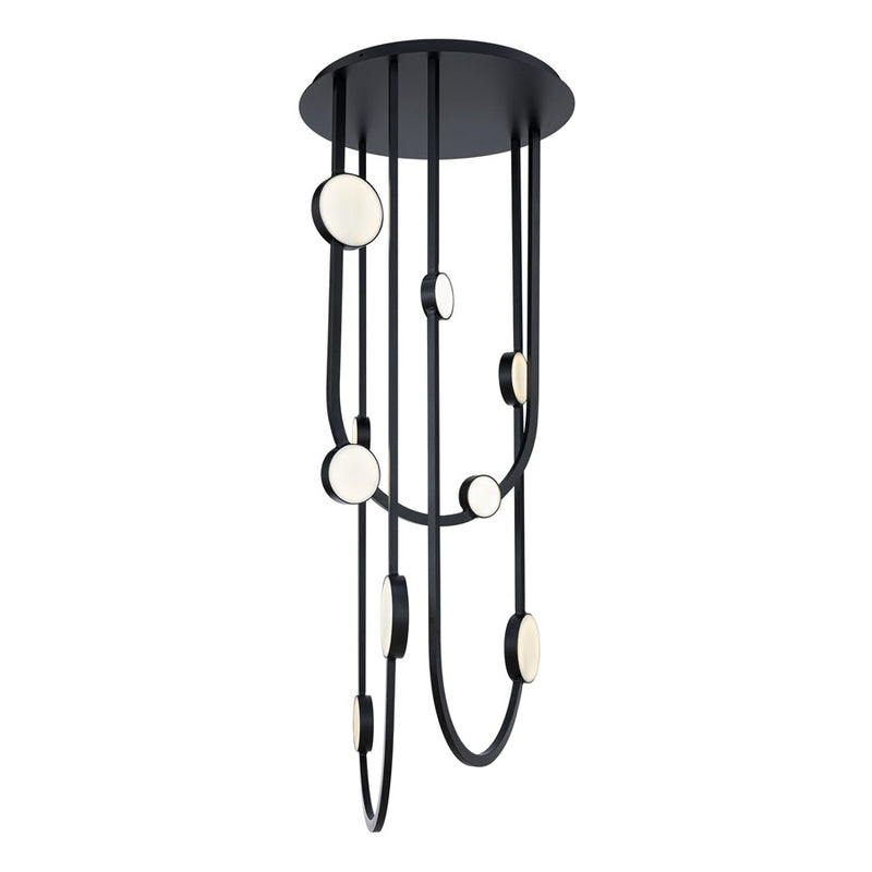 Modern Forms Tableau 10Lt 51" LED Semi-Flush/3000K, Black/Cloudy