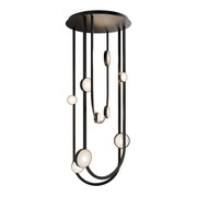 Modern Forms Tableau 10Lt 51" LED Semi-Flush, Black/Cloudy - FM-42551-40-BK