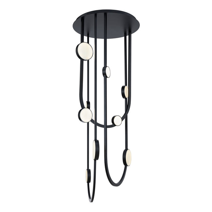 Modern Forms Tableau 10Lt 51" LED Semi-Flush, Black/Cloudy