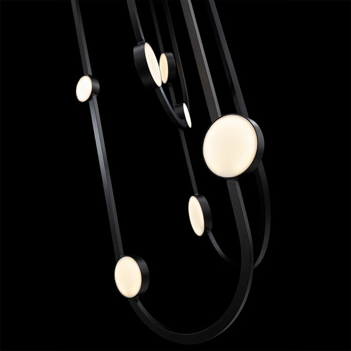 Modern Forms Tableau 10Lt 51" LED Semi-Flush, Black/Cloudy