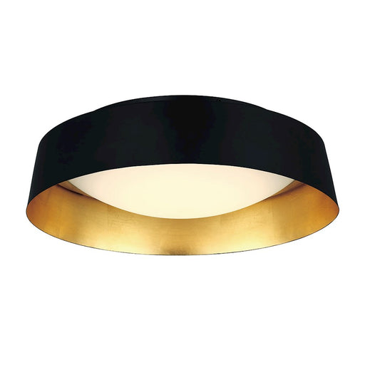 Modern Forms Gilt 1Lt 18" LED Flush Mount/3000K, Black/Gold Leaf - FM-51318-GL