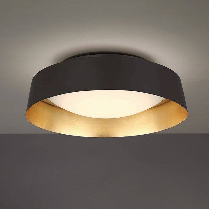 Modern Forms Gilt 1Lt 18" LED Flush Mount/3000K, Black/Gold Leaf