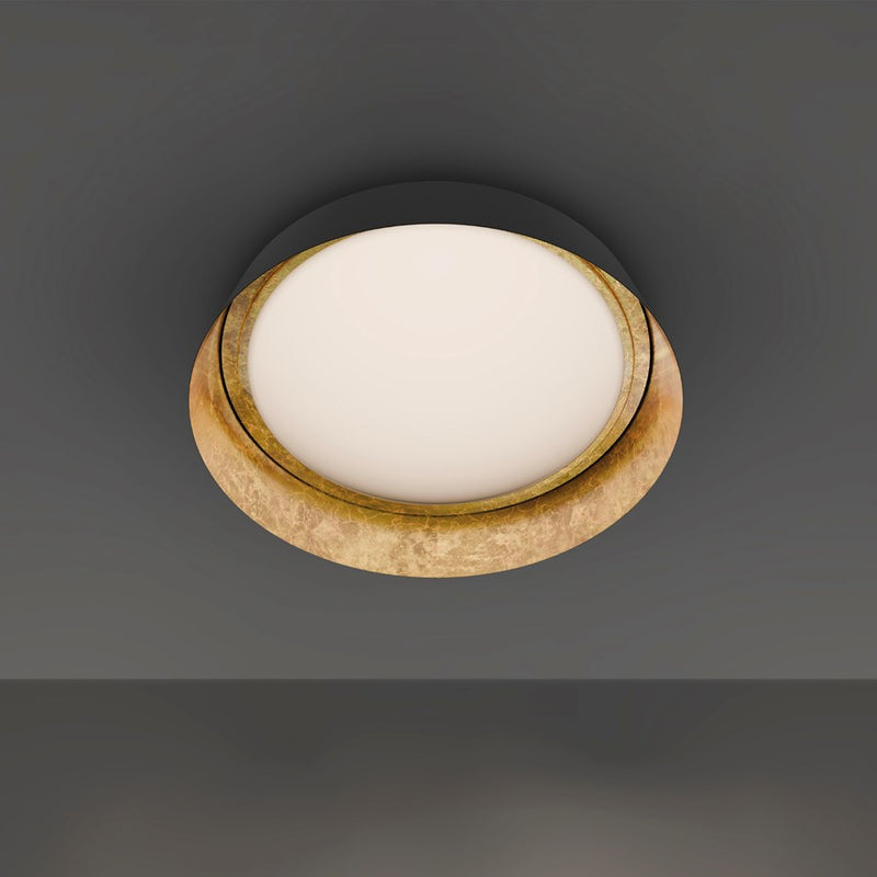 Modern Forms Gilt 1Lt 22" LED Flush Mount, Bronze Gold Leaf/White