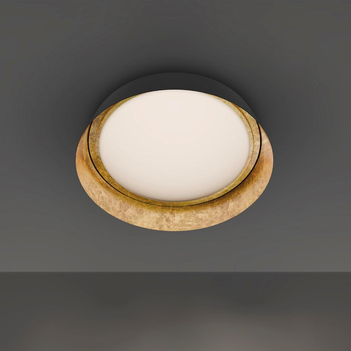Modern Forms Gilt 1Lt 22" LED Flush Mount, Bronze Gold Leaf/White