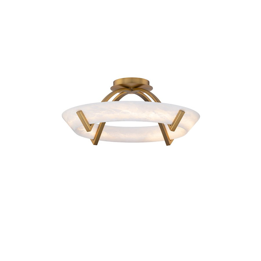 Modern Forms Copa 1Lt 19" LED Semi-Flush Mount, Aged Brass - FM-54519-AB