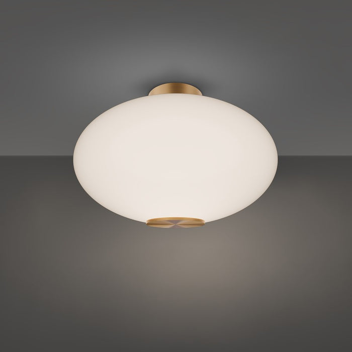 Modern Forms Illusion 1Lt 22" LED Flush Mount, Aged Brass/Opal
