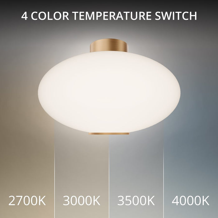 Modern Forms Illusion 1Lt 22" LED Flush Mount, Aged Brass/Opal