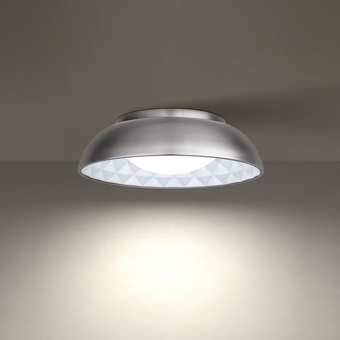 Modern Forms Prisma 1Lt 18" LED Flush/3000K, Nickel/Prismatic