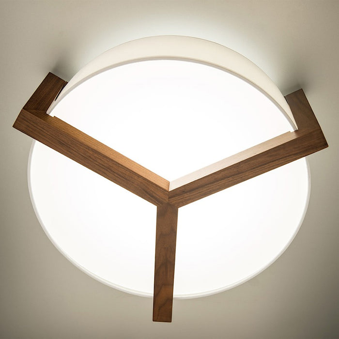 Modern Forms Segment 1Lt 22" LED Flush Mount/3000K, Dark Walnut