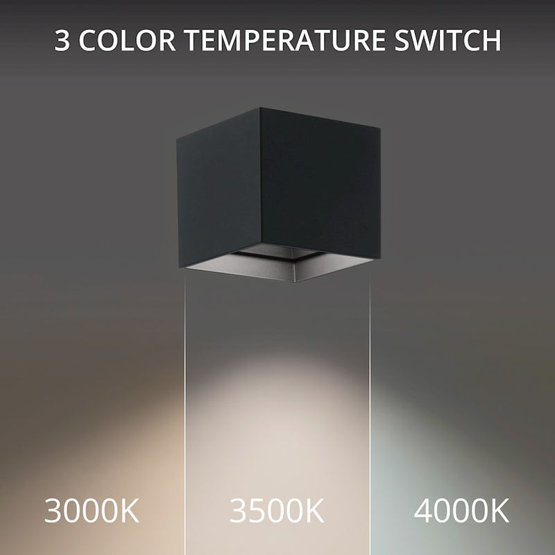 Modern Forms Kube 1Lt 5" LED Outdoor Flush 3-CCT/3500K, Black