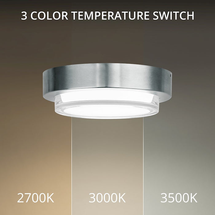 Modern Forms Kind 1Lt 8" LED Round Flush, 3-CCT/2700K, Steel